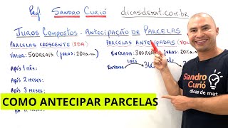 RÁPIDO e FÁCIL  JUROS COMPOSTOS  ANTECIPAÇÃO DE PARCELAS [upl. by Nevaeh]