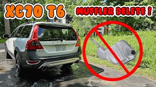 VOLVO XC70 T6 MUFFLER DELETE SOUND Modifying the exhaust on my XC70 T6 [upl. by Elder]