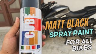 cube spray paint review  Cube Matt Black Spray Paint for Bike 😍🥰 Ghar me hi paint krdiya 🤩 [upl. by Nnaeirelav]