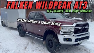 Falken Wildpeak AT3W tire review Towing in the winter Deep Snow and Ice in the Ram 2500 Cummins [upl. by Artkele]