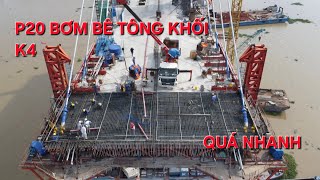 Cầu Rạch Miễu 2 ngày 1911 Trụ P20 bơm bê tông khối K4 P19 chuẩn bị cho kéo bó cáp số 6 [upl. by Anil743]