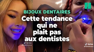 Coller des strass sur les dents une tendance qui est loin de faire l’unanimité chez les dentistes [upl. by Dey]