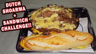 Massive Dutch Shoarma and Sandwich Combo Food Challenge [upl. by Negiam]