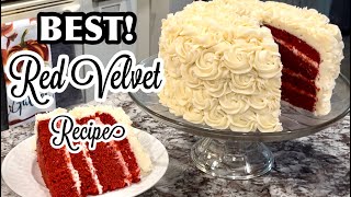 THE BEST Red Velvet Cake Recipe Moist Pretty and EASY [upl. by Anegroeg]