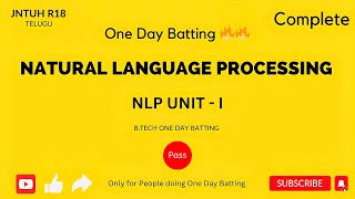 NLP UNIT  1  Introduction Finding Structure of WordsampDocuments Morphological Models  JNTUH R18 [upl. by Annohsak802]