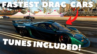 TOP 10 FASTEST Drag Cars in Forza Horizon 5 Tunes Included NEW [upl. by Aenit]