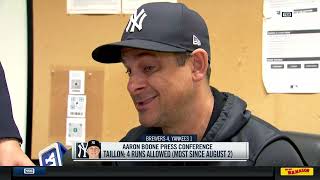 Aaron Boone on Woodruffs success vs Yankees [upl. by Drwde841]