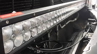 HOW TO INSTALL FORD F150 42quot LED BAR BEHIND THE GRILL LIGHT BAR [upl. by Llewkcor]