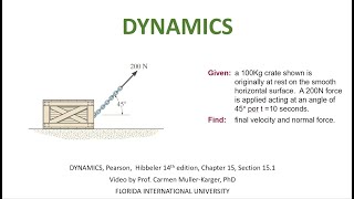 DYNAMICS Example 1511 Linear Momentum [upl. by Nodmac]