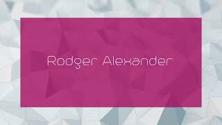 Rodger Alexander  appearance [upl. by Dene]