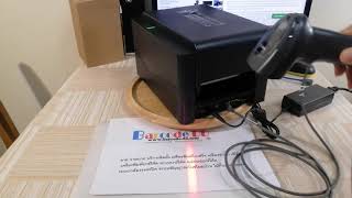 รีวิว สาธิต เครื่องพิมพ์บาร์โค้ดต่อเครื่องอ่านบาร์โค้ด TSC TE210 Barcode Printer Connect Scanner [upl. by Hodgson]