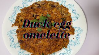 Telur dadar itik  Duck egg omelette [upl. by Ellesig843]