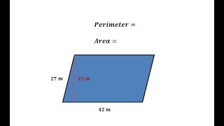 Perimeter and Area of a Parallelogram Whole Numbers [upl. by Dane236]