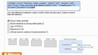 Inserire un video di YouTube allinterno di una pagina Web [upl. by Anaeirb753]