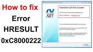 How to Fix HRESULT 0xc8000222 Error in dotNET Framework 40 [upl. by Lisandra]