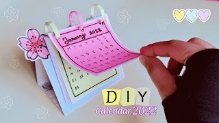 How to make a 2022 desk calendar  diy calendar paper Mini calendar paper crafts for school  DIY [upl. by Quint]