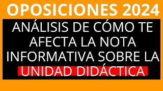 Oposiciones 2024 ¿Unidad Didáctica o Situación de Aprendizaje Analisis de la Nota Oficial [upl. by Ajat450]