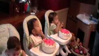 Triplets first birthday [upl. by Kathye]