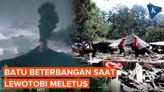 Detikdetik Mencekam Saat Lewotobi Meletus BatuBatu Beterbangan [upl. by Edak]