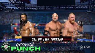 ROMAN REIGNS VS GOLDBERG AND BROCK LESNER ELIMINATION MATCH [upl. by Icul707]