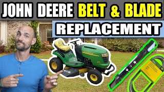 John Deere Lawn Mower Belt and Blade Replacement [upl. by Armanda]