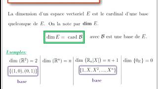 Résumé sur les espaces vectoriels de dimension finie [upl. by Lunn]