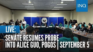 LIVE Senate resumes probe into Alice Guo Pogos  September 5 [upl. by Esorrebma]