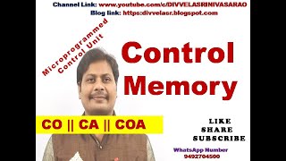 Control Memory  Microprogrammed Control Organization  Microprogrammed Control Unit  CA  COA [upl. by Meesaw]