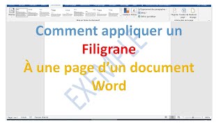 comment appliquer un filigrane sur un document Word 2016 et 2019 [upl. by Mcgee697]