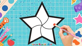 ⭐️How to Draw a Star  Easy Drawing Coloring amp Painting [upl. by Ber]