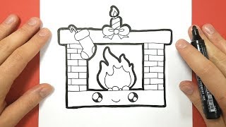 HOW TO DRAW A CHRISTMAS CHIMNEY CUTE AND EASY [upl. by Buttaro]