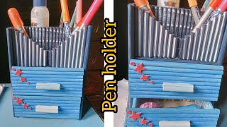 Making Pen Holder Il How to make pen stand ll Easy pencil holder ll [upl. by Suollecram]