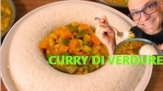 Verdure al Curry con Riso Basmati PIATTO UNICO cottura per ASSORBIMENTO del riso e verdure al curry [upl. by Yblek]