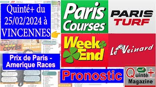 PRIX DE PARIS VINCENNES quinté du 25 février 2024 [upl. by Ennaira]