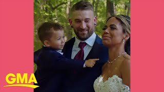 Toddler tells mom shes beautiful on her wedding day l GMA [upl. by Arihsaj608]