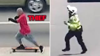 Thieves Who Got Caught by a Passing Police Officer [upl. by Eelhsa]