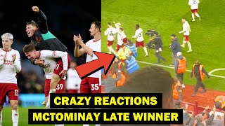 Crazy reactions to McTominay late goal vs Villa  Man United News [upl. by Htebasyle]