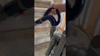 Deep vacuuming cat hair in stairs carpetcleaning carpet [upl. by Ennoitna]