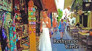 The Growing Popularity of Rethymno of Crete  4K Walking Tour [upl. by Orpha306]