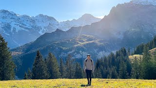 Silent Hiking from Gimmelwald to Mürren in Beautiful Swiss Alps [upl. by Ednalrim]