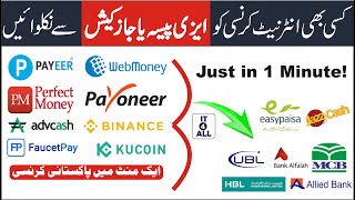 How to Withdraw Money from Payeer WebMoney Perfect Money Binance and FaucetPay in Pakistan [upl. by Yseulta]