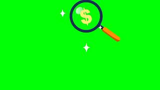 Money Searching magnifying Glass  Animation Green screen  No copyright [upl. by Ottie738]