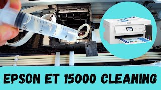 Epson ET 15000  Not Printing Black Color or Blank Pages  Printhead Cleaning FIXED [upl. by Yesak]