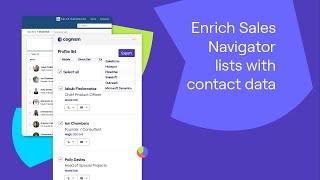 Cognism for sales  Enrich Sales Navigator lists with contact data [upl. by Aloysia]