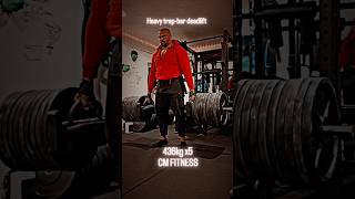 Heavy trapbar deadlift 436kg x5 deadlift power motivation gym [upl. by Earezed]