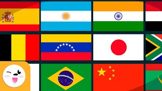 BANDEIRAS Do MUNDO  Encontre a bandeira diferente  EUROPA AMÉRICA ÁFRICAÁSIA  Recopilação [upl. by Zemaj]