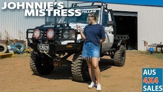 Johnnies Mistress  Landcruiser 79 series 130hp 11” Custom Lift 37” Maxxis Treps Twin 4” Snorkels [upl. by Marceau]