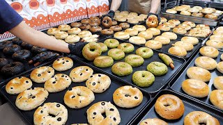 Street Food in KOREA Fresh bagels baked everyday and sandwiches  Korean street food  베이글맛집 픽업더베이글 [upl. by Asilrahc]