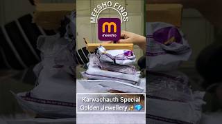 buy 1 get 1 free Gold look necklace from Meesho karwa chauth Special  shorts unboxing [upl. by Anoif]