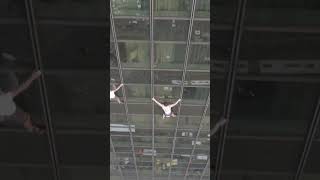 TWO SPIDERMAN CLIMBING SAMSUNG BUILDING gopro [upl. by Orson958]